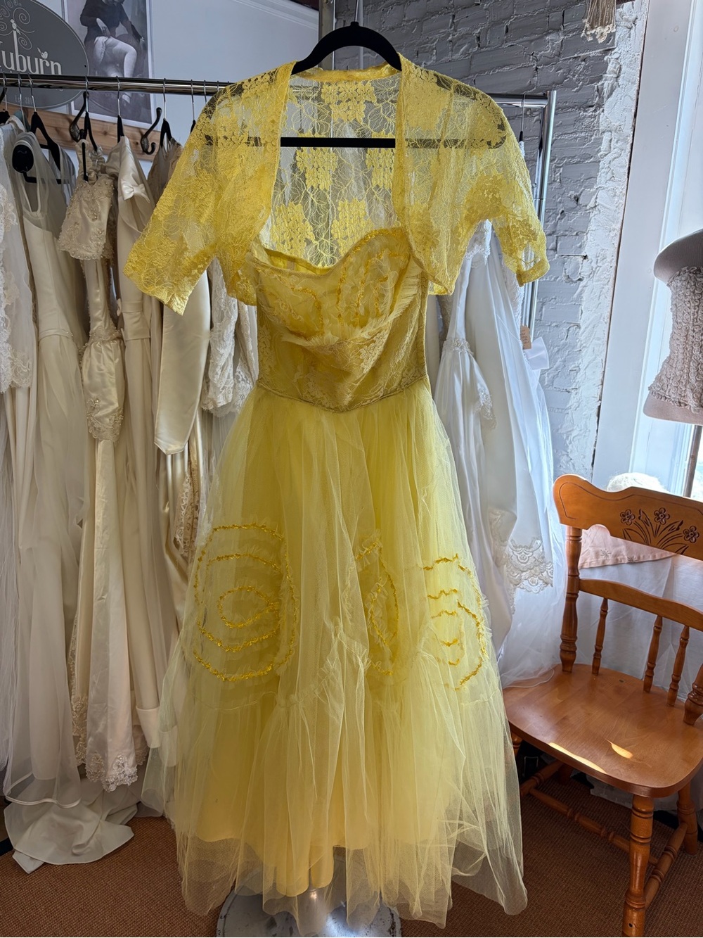 1950s Sunshine Yellow Cocktail Dress